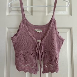 Knit tie-front tank